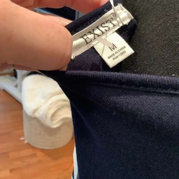 #229 NWT Exist Nautical Navy Stripe Dress Sz Medium - Picture 7 of 7